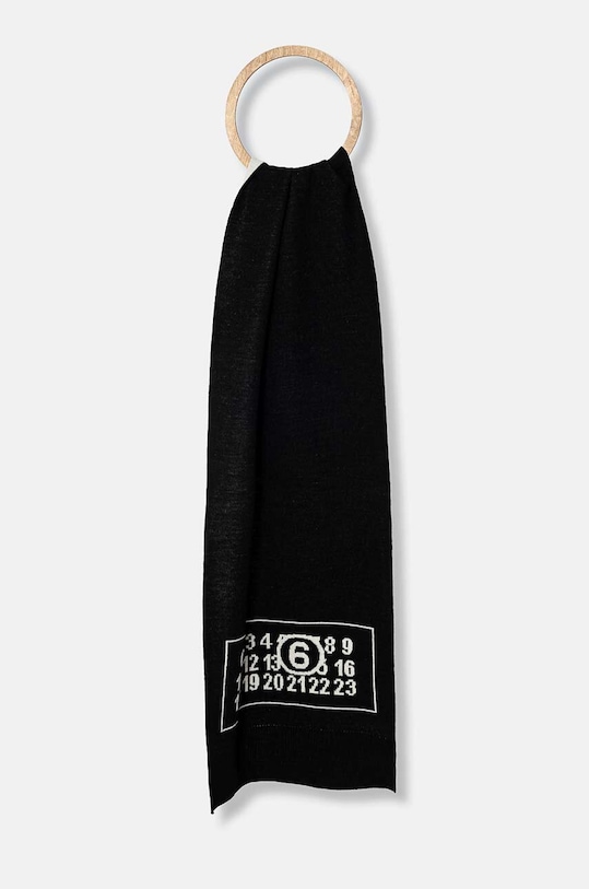 

Шарф с добавлением шерсти Mm6 Maison Margiela, черный