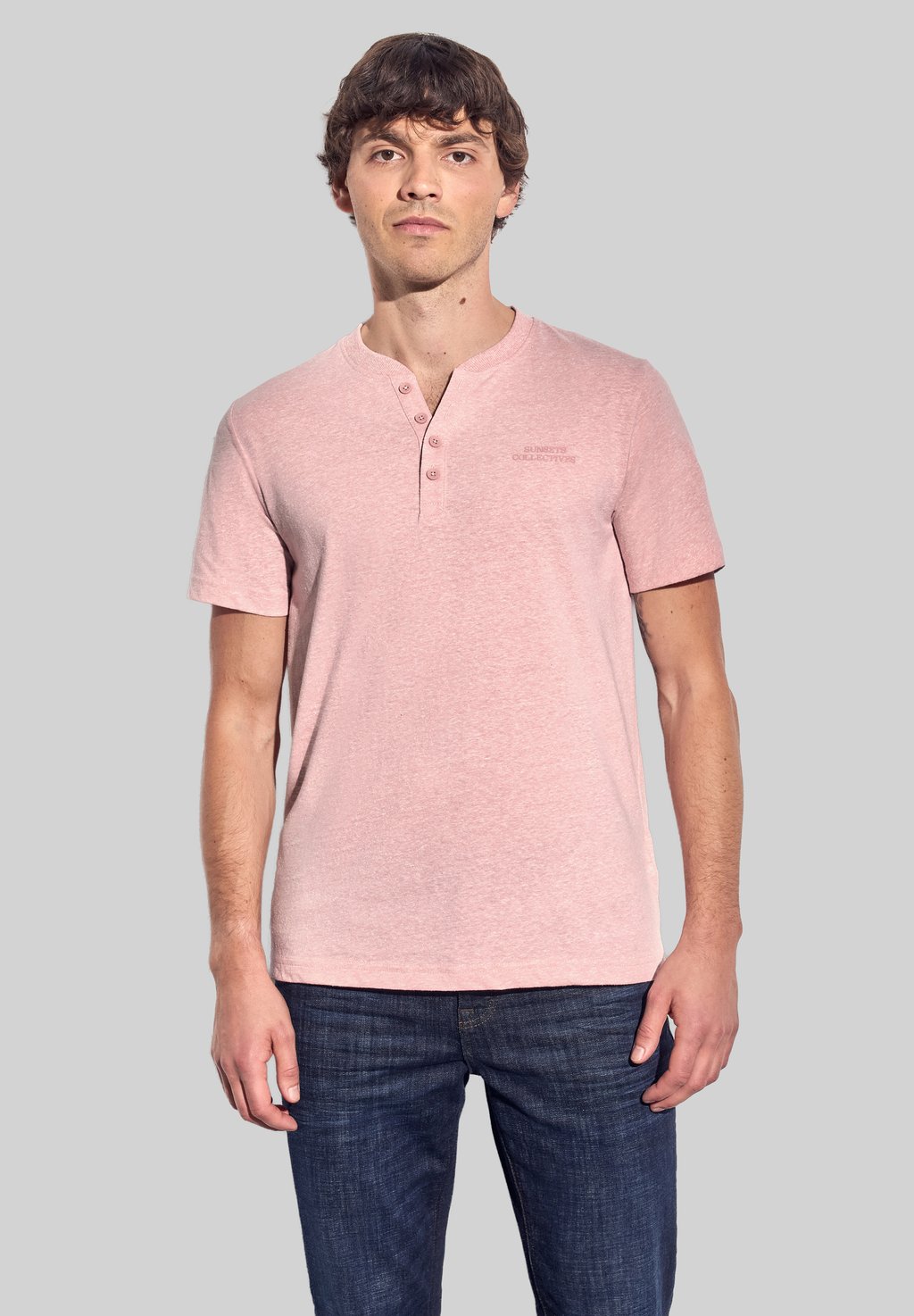 

Базовая футболка HENLEY Street One MEN, светло-розовый