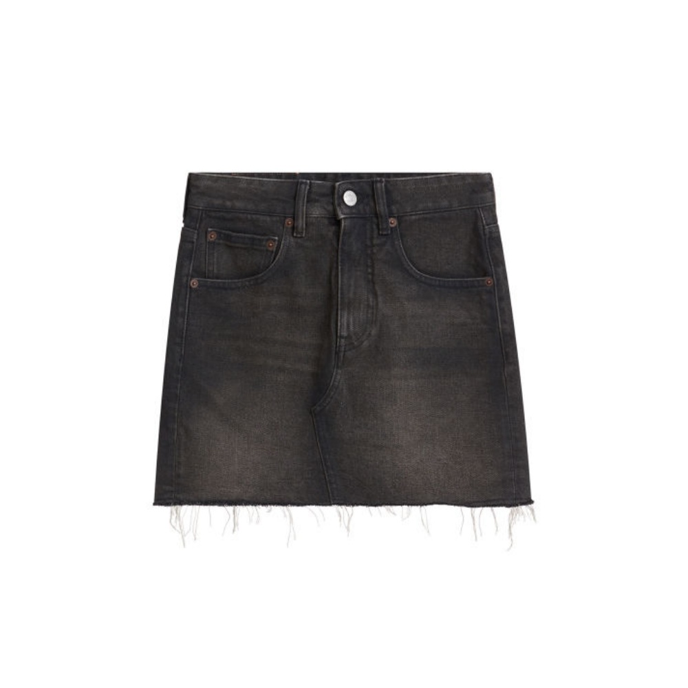 

Потертая джинсовая юбка MM6 Maison Margiela, серый