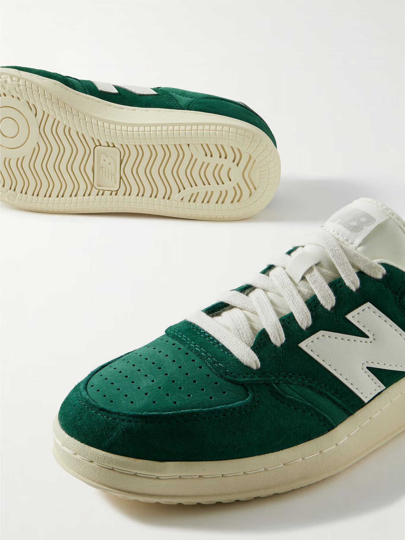 

Кроссовки T500 из замши и нубука с кожаной отделкой NEW BALANCE, темно-зеленый