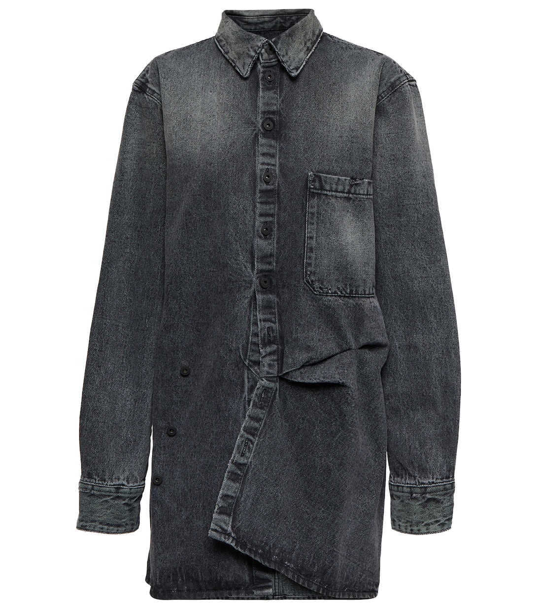 

Джинсовая рубашка-мини-платье Off-White, черный