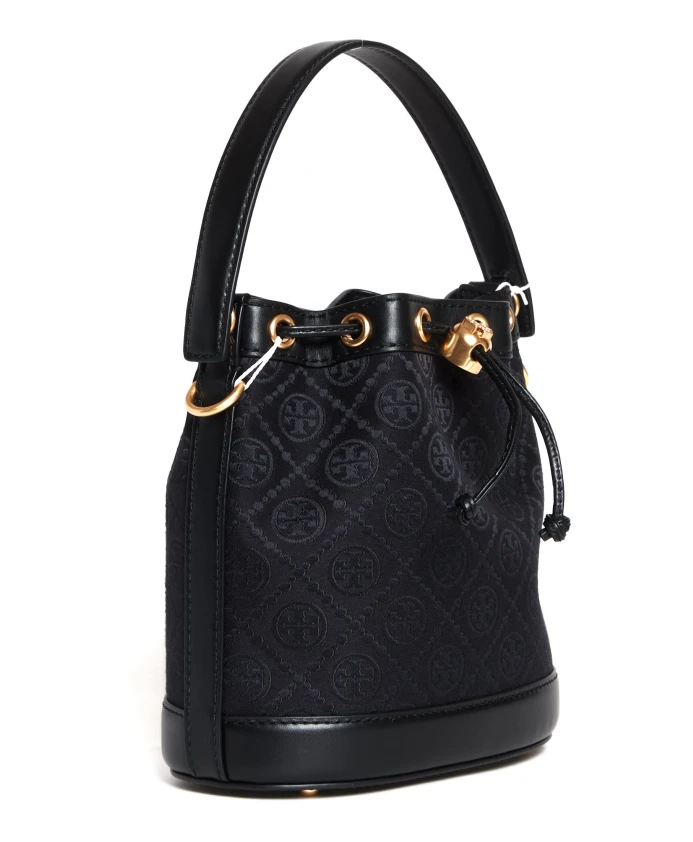 

Сумка-Ведро из тканевой кожи Tory Burch, черный