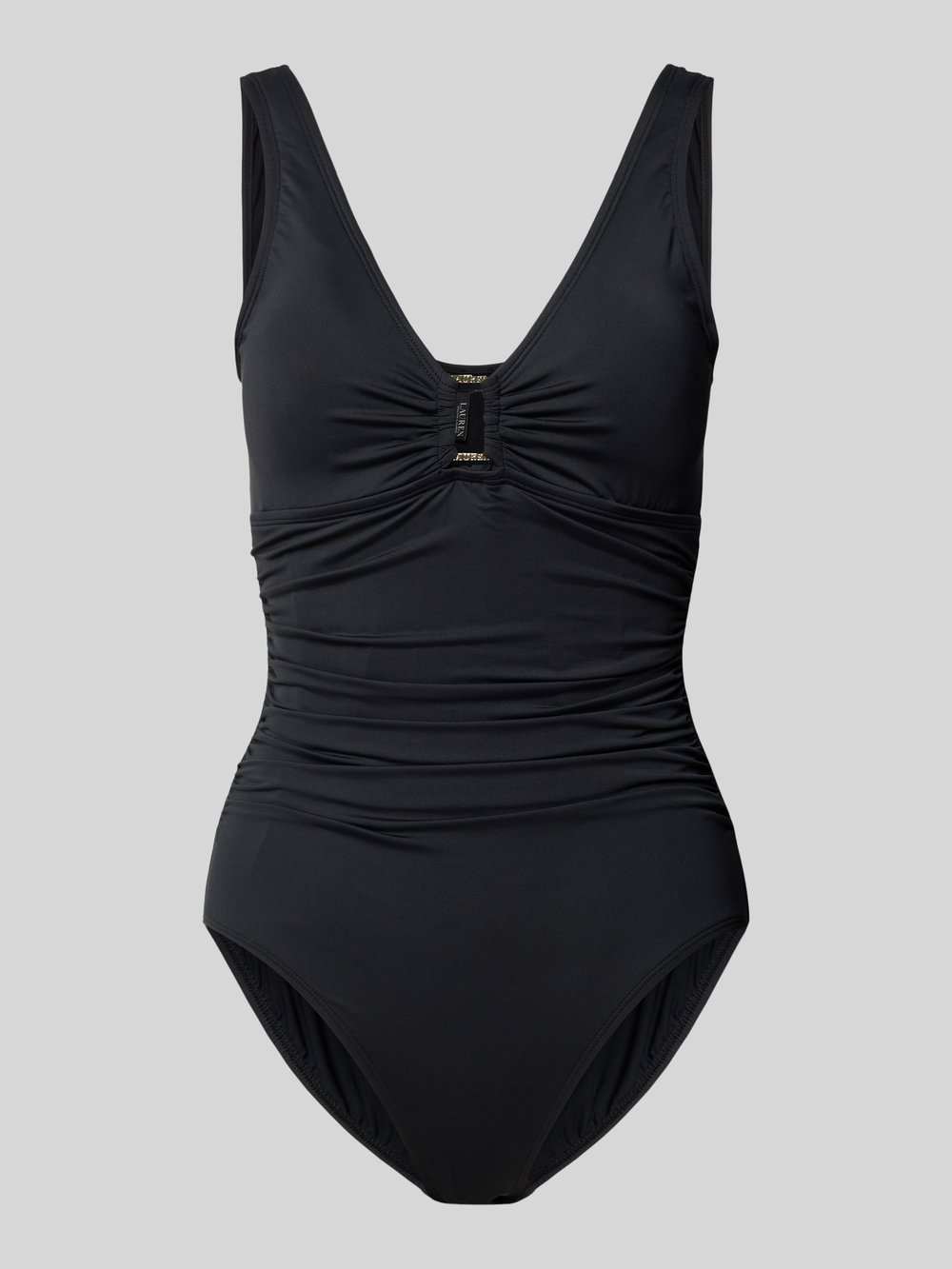 

Купальник с оборками Lauren Ralph Lauren, черный