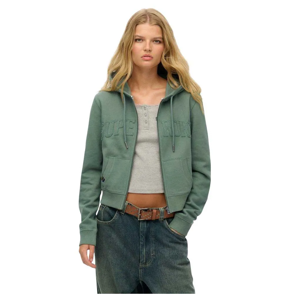 

Толстовка Superdry Athletic Tonal full zip, зеленый