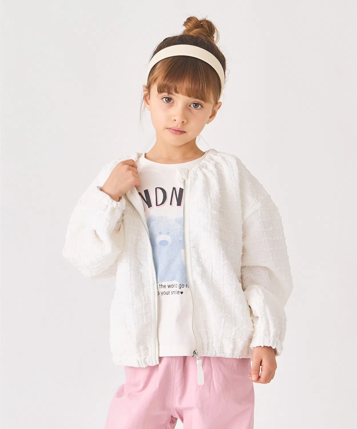 Жаккардовая куртка-блузон с шахматным узором ever closet, белый