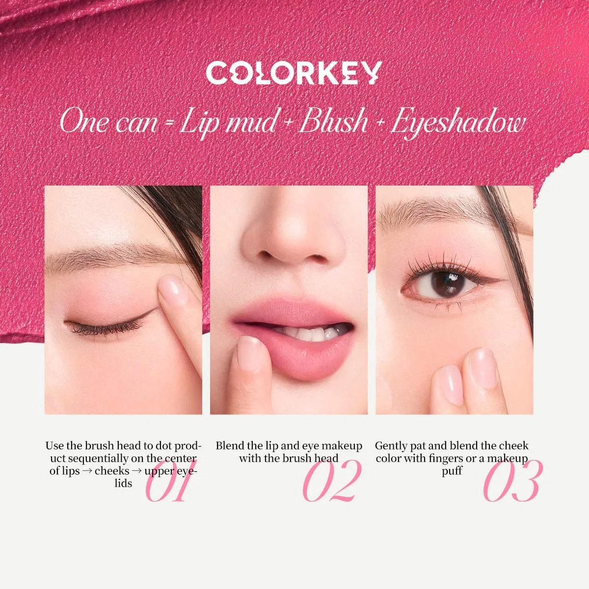 Многофункциональная матовая помада-тинг COLORKEY Bouncy Multi-Purpose Mud, оттенок Q06-Velvet Cake, 4.5 г — фото 3