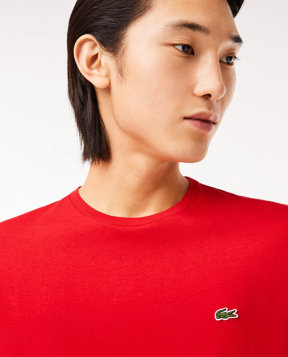 

Мужская футболка из пима-хлопка с коротким рукавом Lacoste, красный