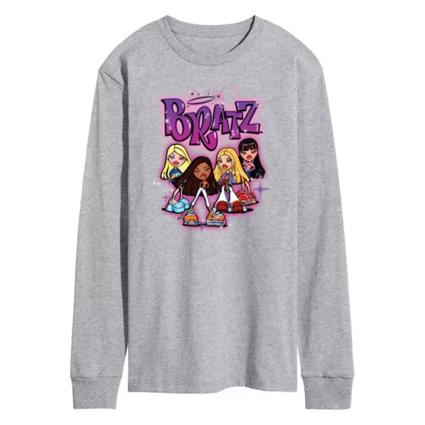

Мужская футболка с длинными рукавами и принтом группы Bratz Doll Licensed Character, серый