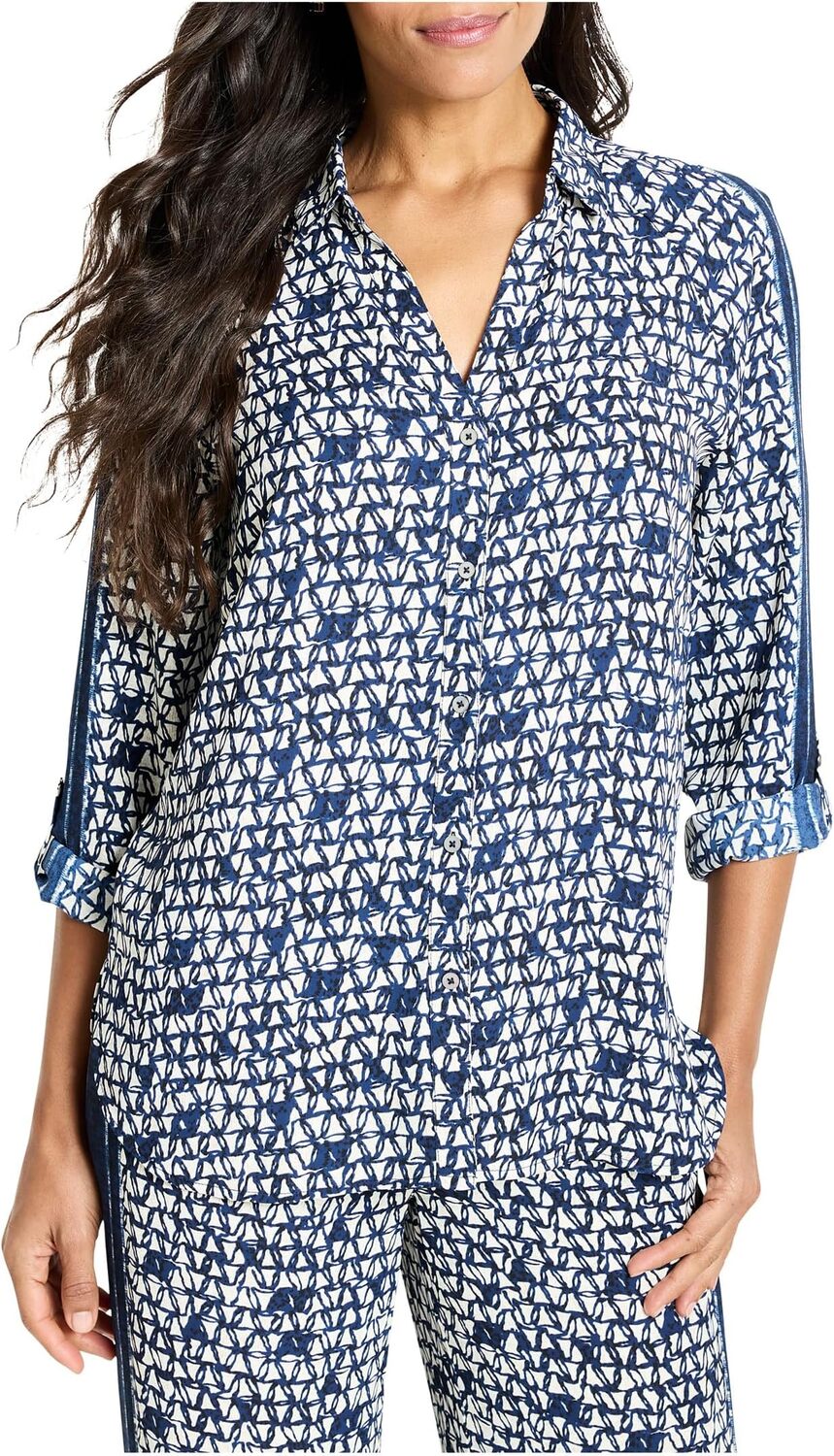 

Рубашка NIC+ZOE Etched Angles Shirt, цвет Indigo Multi