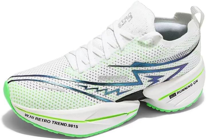 

Мужские кроссовки для бега с амортизацией, сетчатые спортивные кроссовки на платформе для ходьбы Generic, белый/зеленый