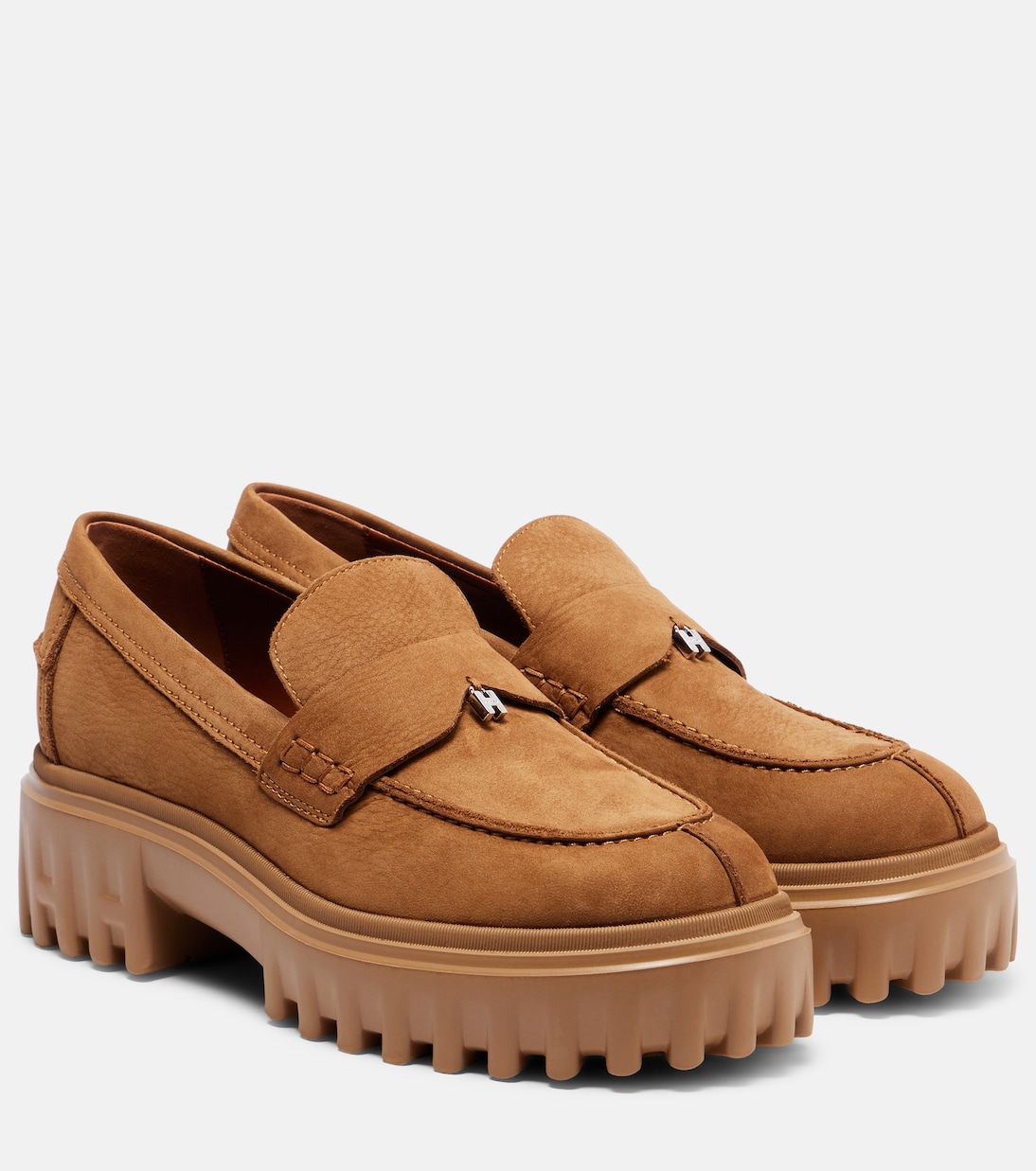 Кожаные лоферы на платформе H700 Hogan, Marrone Chiaro