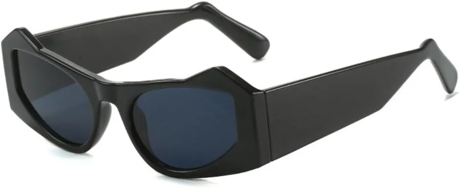 

Панк-солнцезащитные очки «кошачий глаз» для женщин, большие разноцветные солнцезащитные очки-маски, модные женские очки с защитой от УФ-излучения UV400 MTZJH, Black