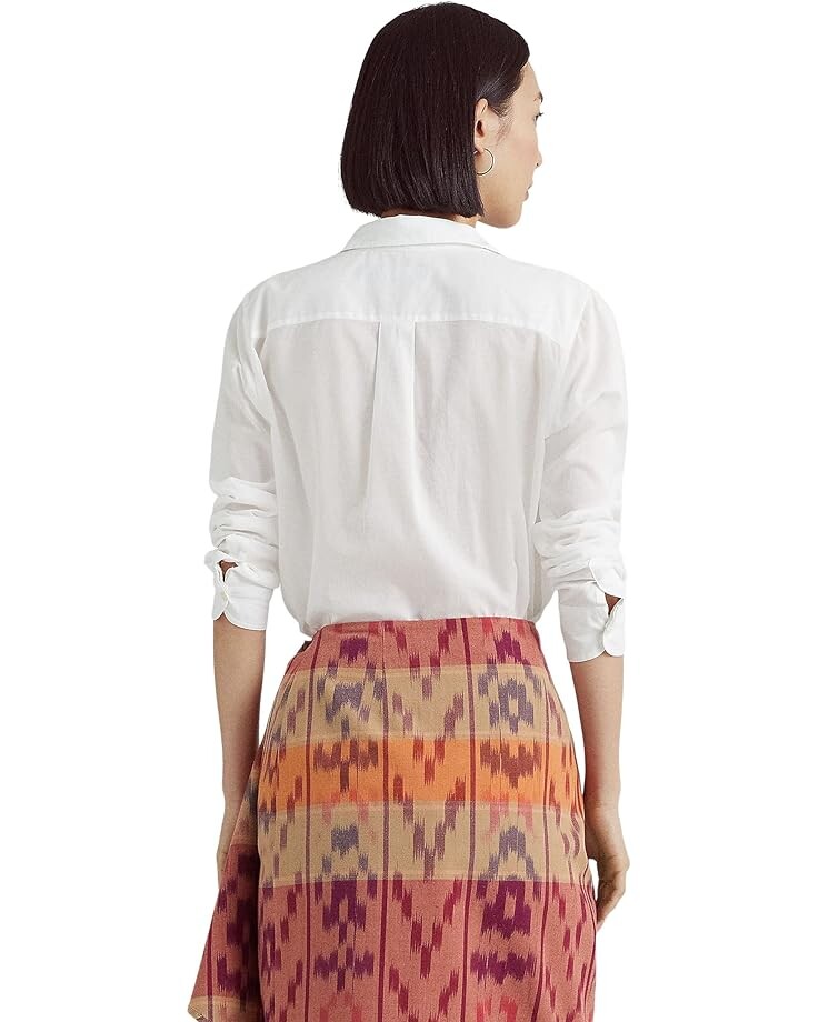 

Рубашка LAUREN Ralph Lauren Petite Cotton Voile Shirt, белый