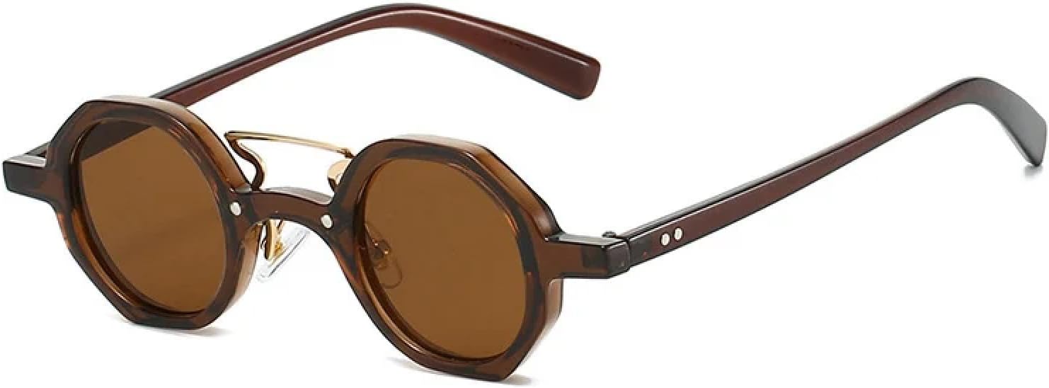 

Солнцезащитные очки с защитой от УФ-излучения UV400 | Круглые, в стиле стимпанк, с разноцветными линзами | Для женщин и мужчин, для занятий спортом на открытом воздухе и вождения DSVIGF, Brown-brown