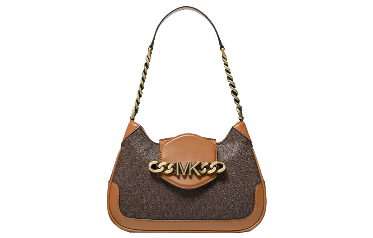 

MICHAEL KORS Кожаная сумка через плечо женская бежево-коричневая