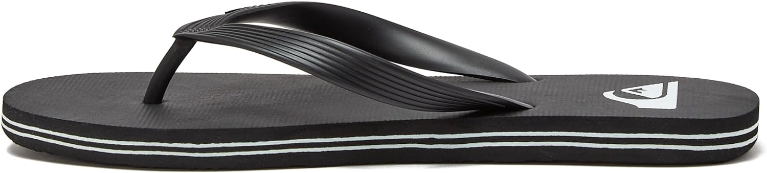 Вьетнамки Quiksilver Molokai для мужчин, спортивные мужские сандалии, размеры с 6 по 16, мужские сланцы, черно-белый — фото 3