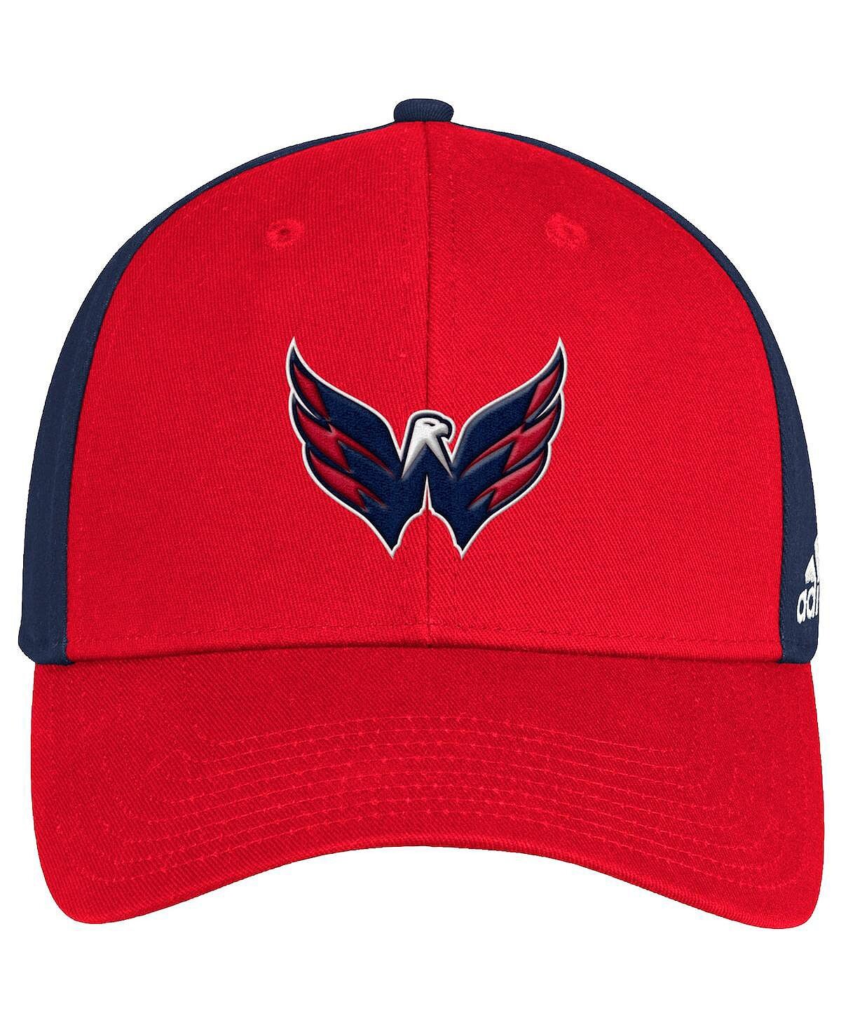 

Мужская красная, темно-синяя регулируемая кепка команды Washington Capitals adidas