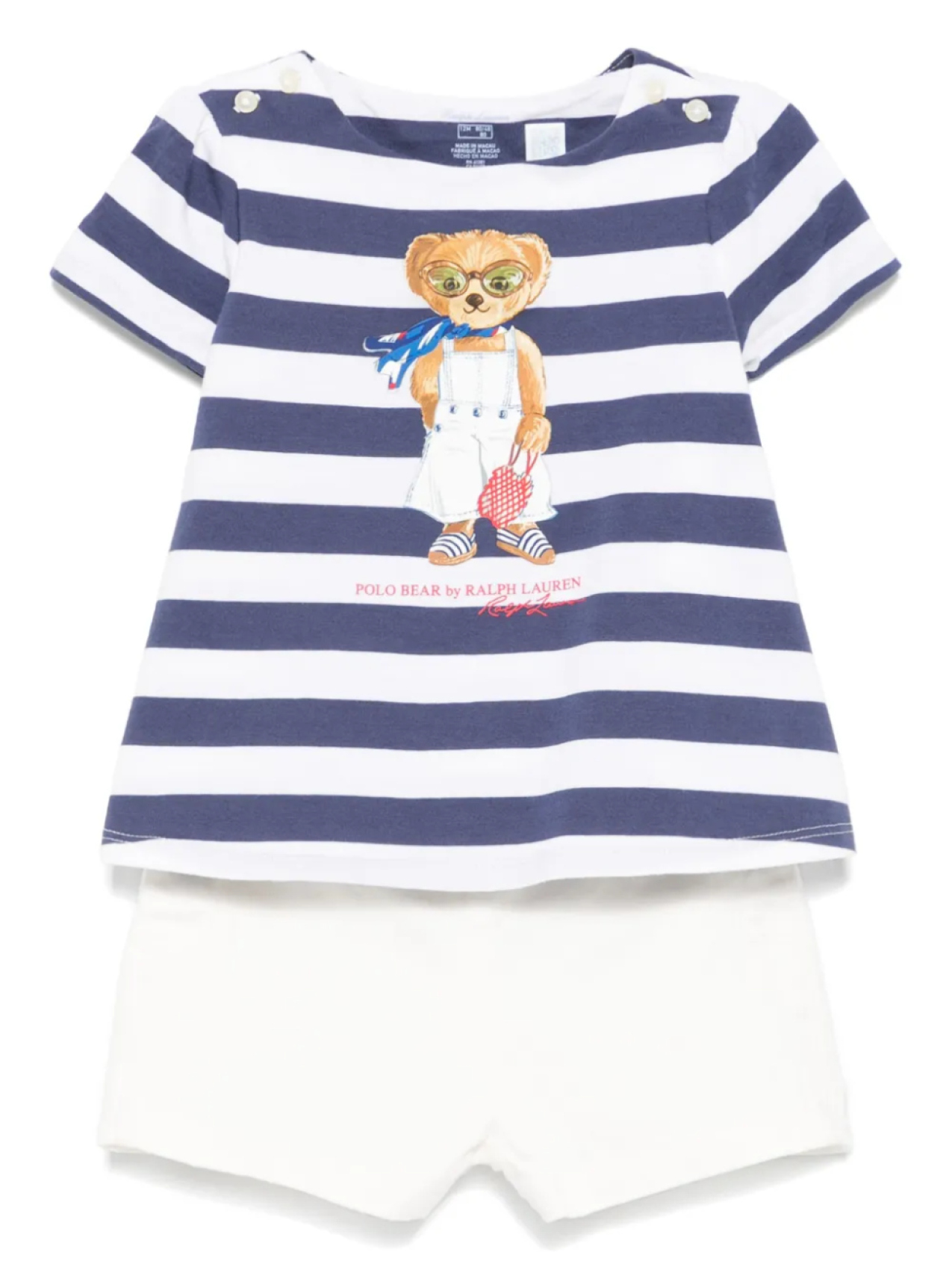 

POLO RALPH LAUREN KIDS комплект из топа и шортов, белый