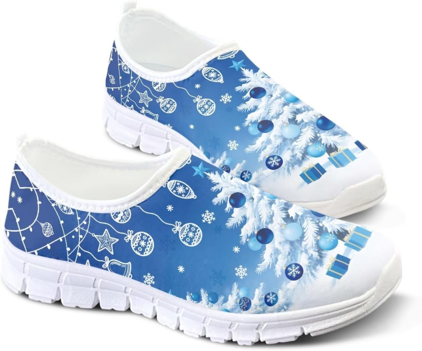

Легкие женские кроссовки без застежек для ходьбы, унисекс, модные повседневные кеды Fonplted, Christmas Tree