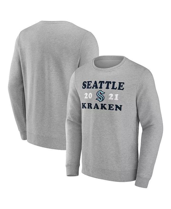 

Мужская толстовка с капюшоном Heather Charcoal Seattle Kraken Fierce Competitor Fanatics