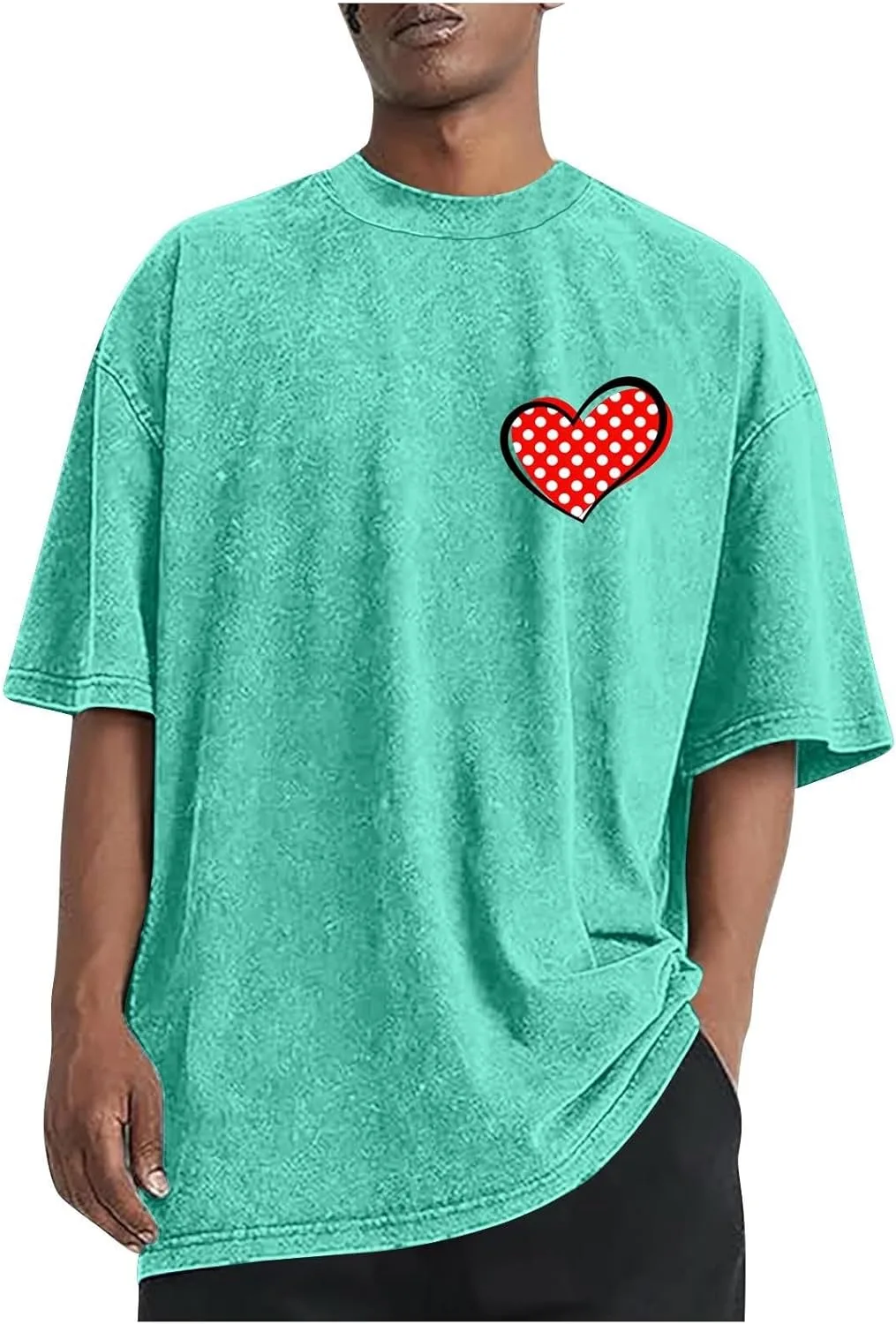 

Футболка с принтом Love Heart, Plus Size, короткий рукав Lmdudan