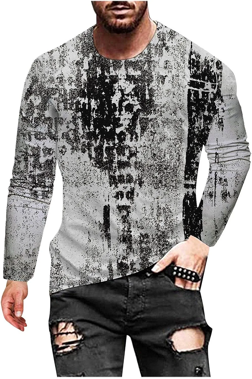 

ITISME Graphic Plus Size мужская модная футболка с длинным рукавом и 3D принтом