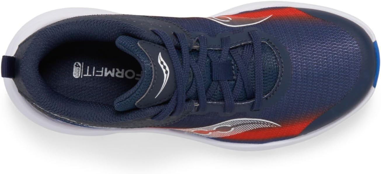 Детские кроссовки Saucony с альтернативной застежкой на липучке, красный/синий/темно-синий — фото 2