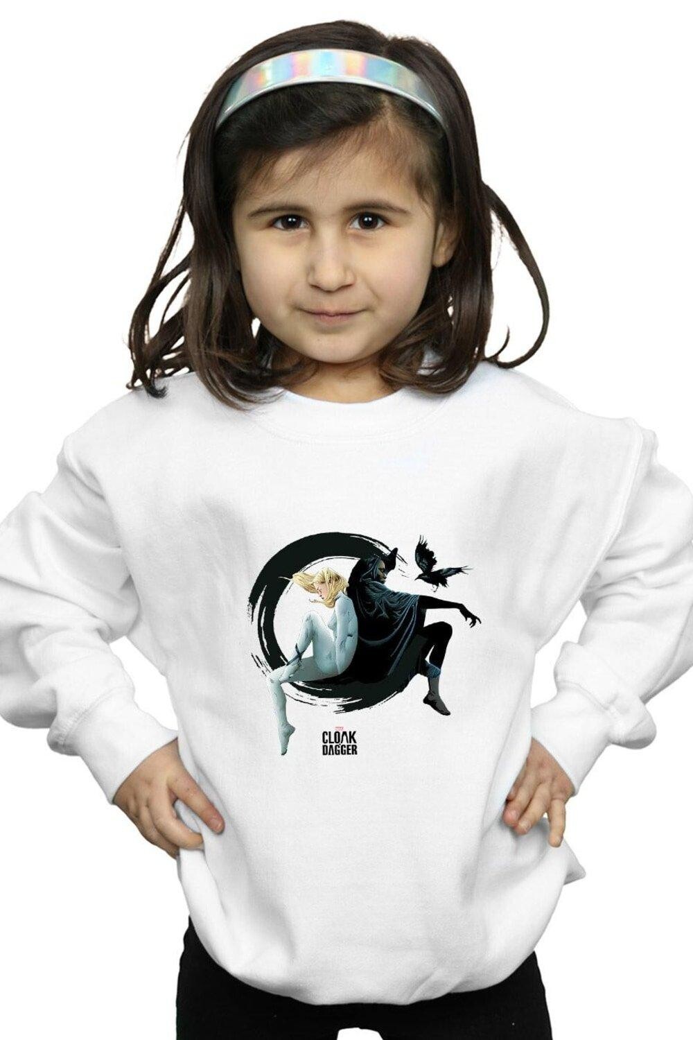 

Толстовка с чернильным кругом Cloak And Dagger Marvel, белый, Черный, Толстовка с чернильным кругом Cloak And Dagger Marvel, белый