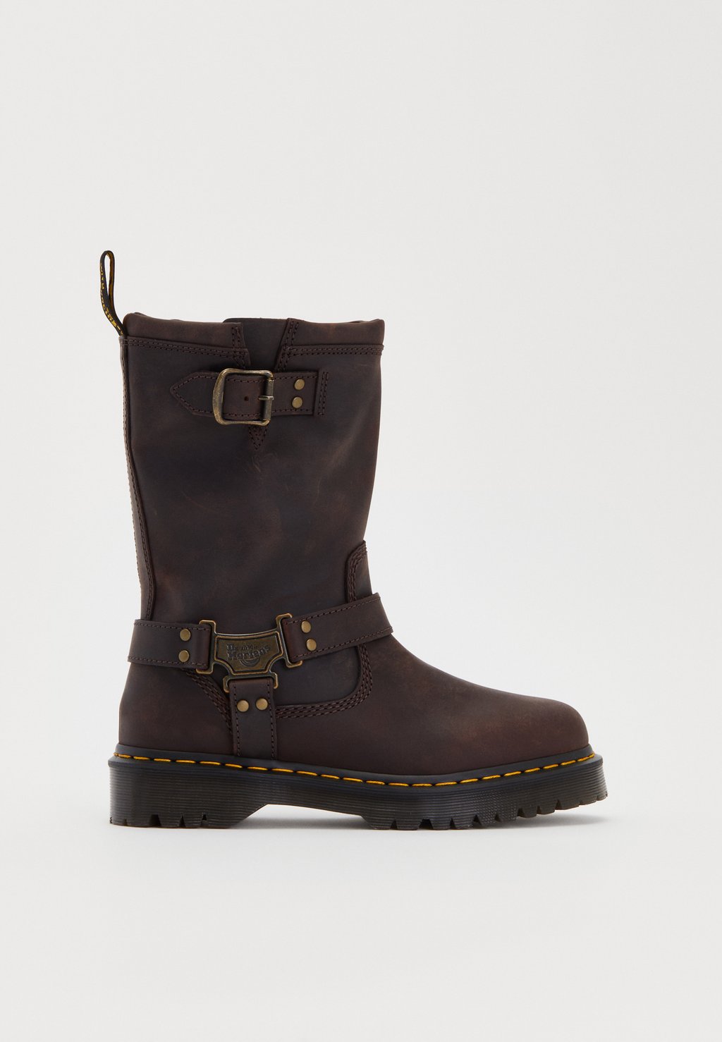 Байкерские сапоги Dr. Martens ANISTONE HI кожаные, темно-коричневый — фото 3