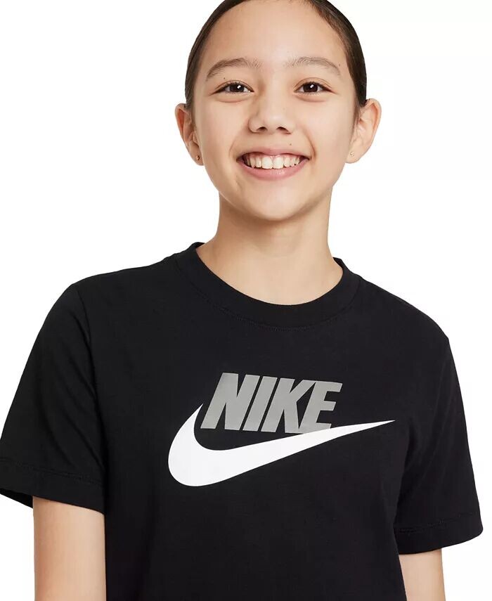 Футболка с логотипом и графическим рисунком Big Kids Sportswear Nike, черный — фото 3