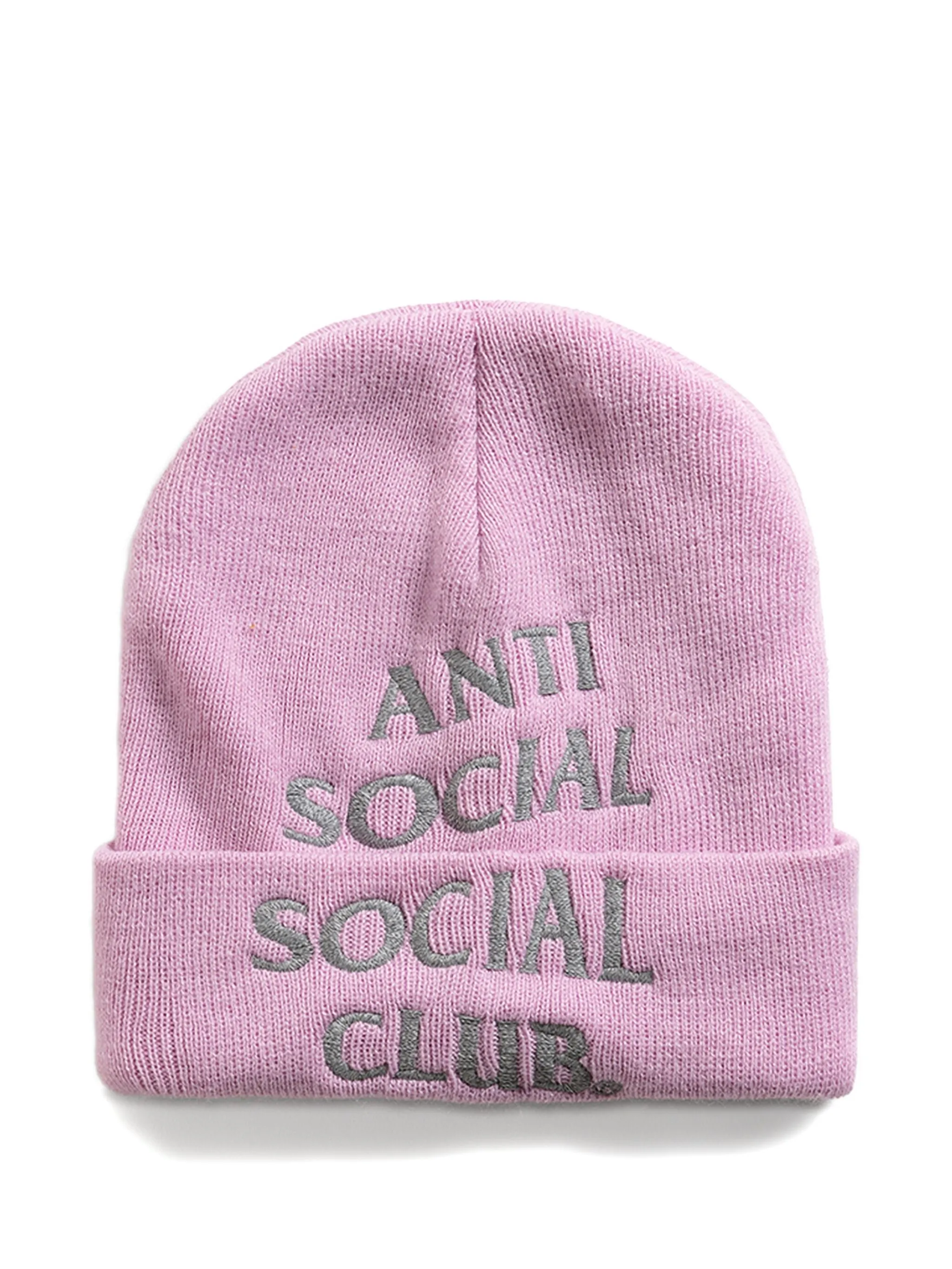 

Шапка бини с вышитым логотипом Anti Social Social Club, розовый