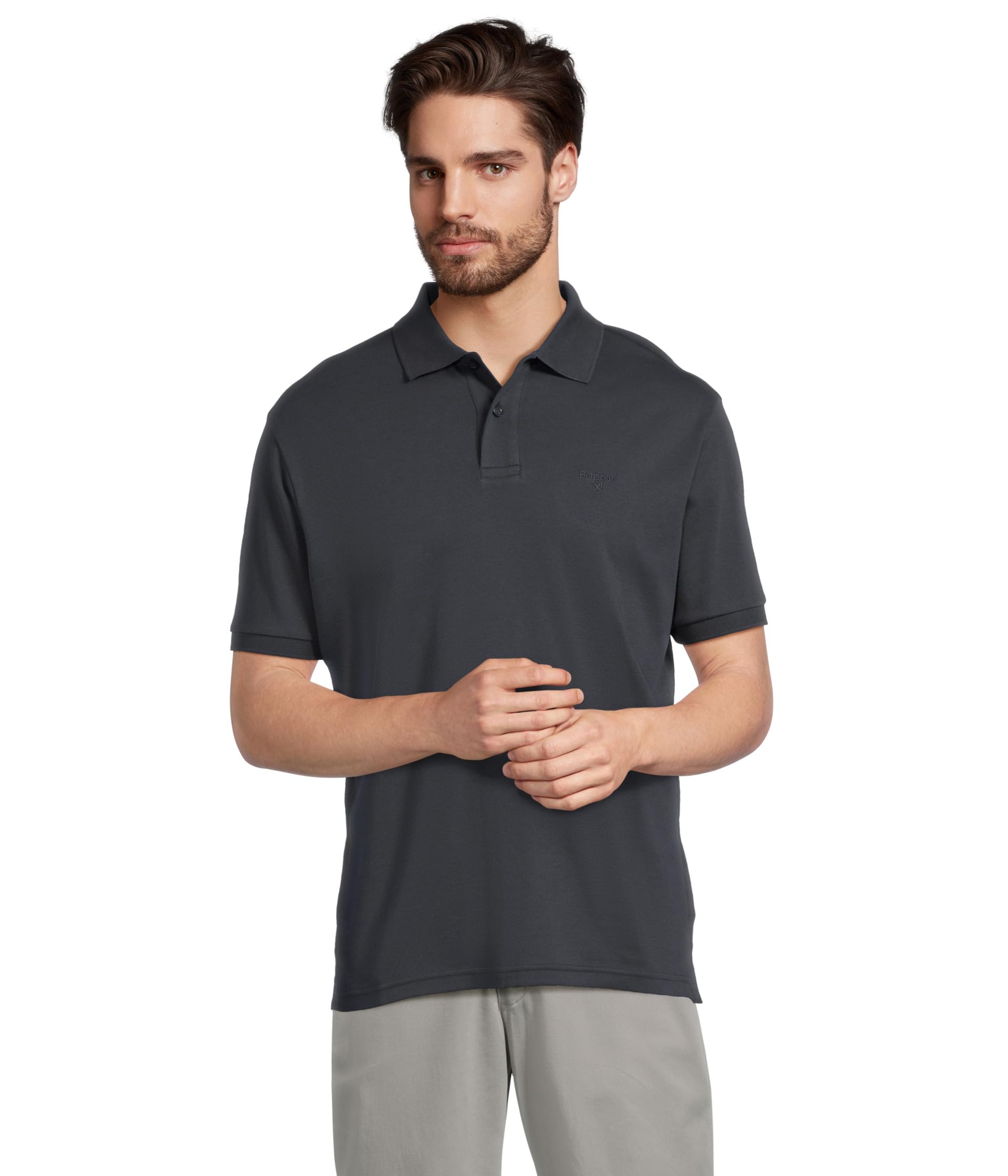 

Поло Barbour Hylton Interlock Tailored Fit Polo Shirt, темно-синий