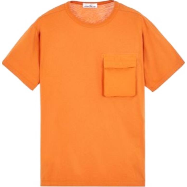 Футболка мужская оранжевая STONE ISLAND — фото 2