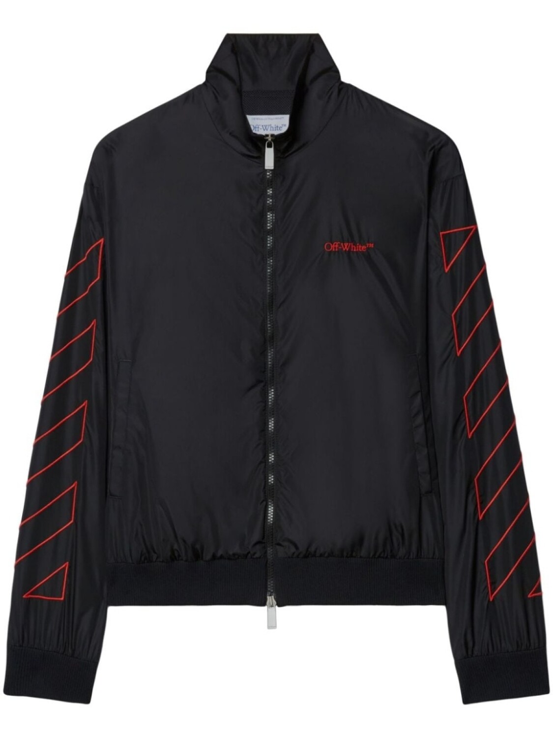 

Off-White куртка-бомбер с вышитым логотипом, черный