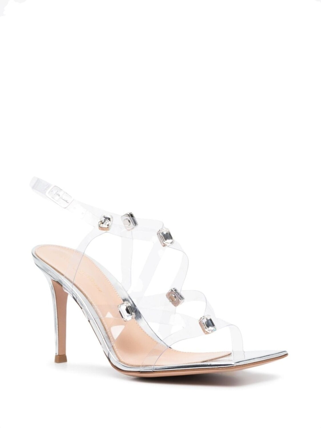 Gianvito Rossi босоножки Crystal Fever 85, серебристый