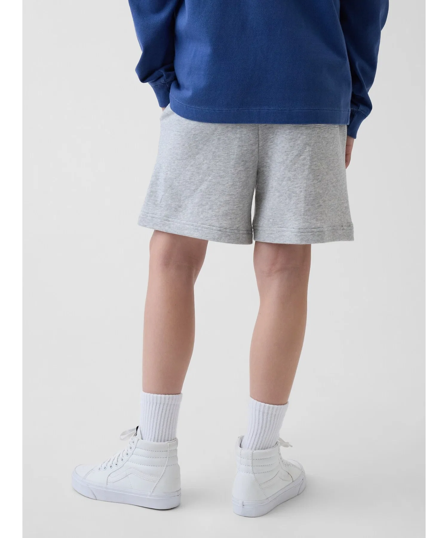 Детские шорты GAP с логотипом из футера серые — фото 4