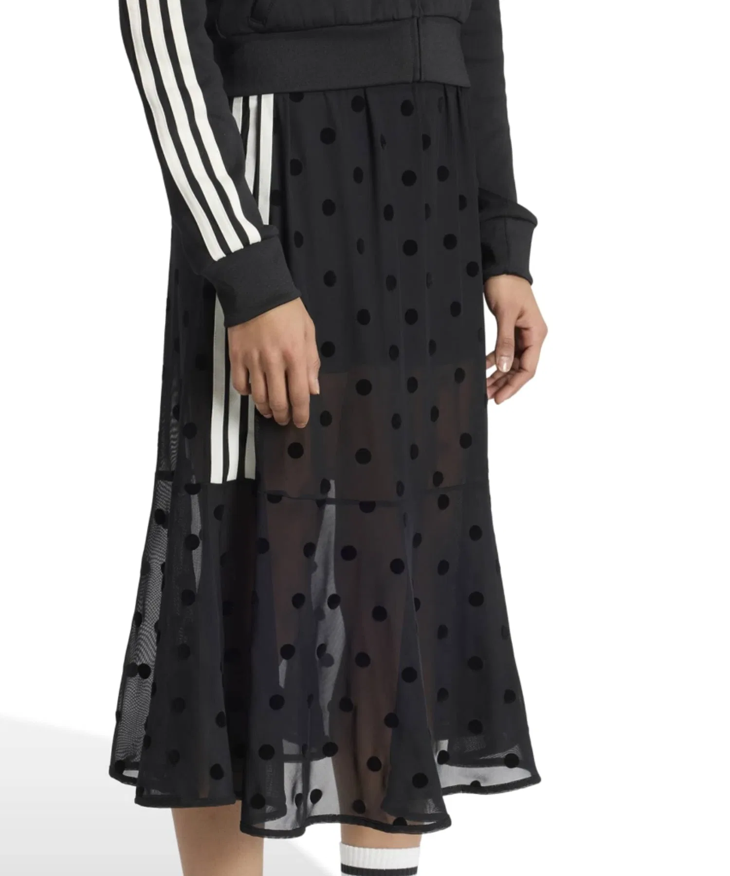Женская юбка в горошек adidas SHEER чёрная — фото 2