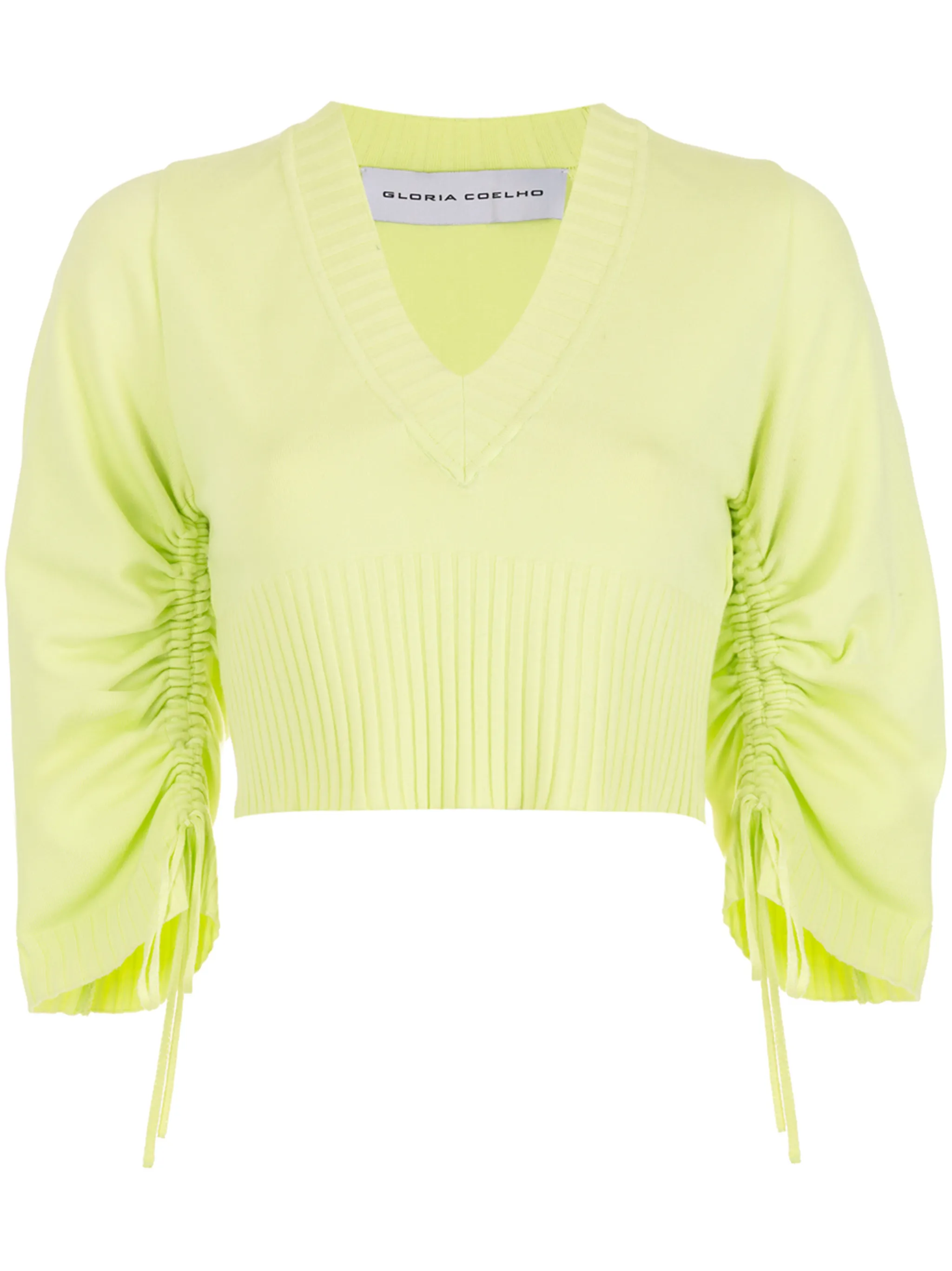 

Присборенный топ с короткими рукавами Gloria Coelho, зеленый