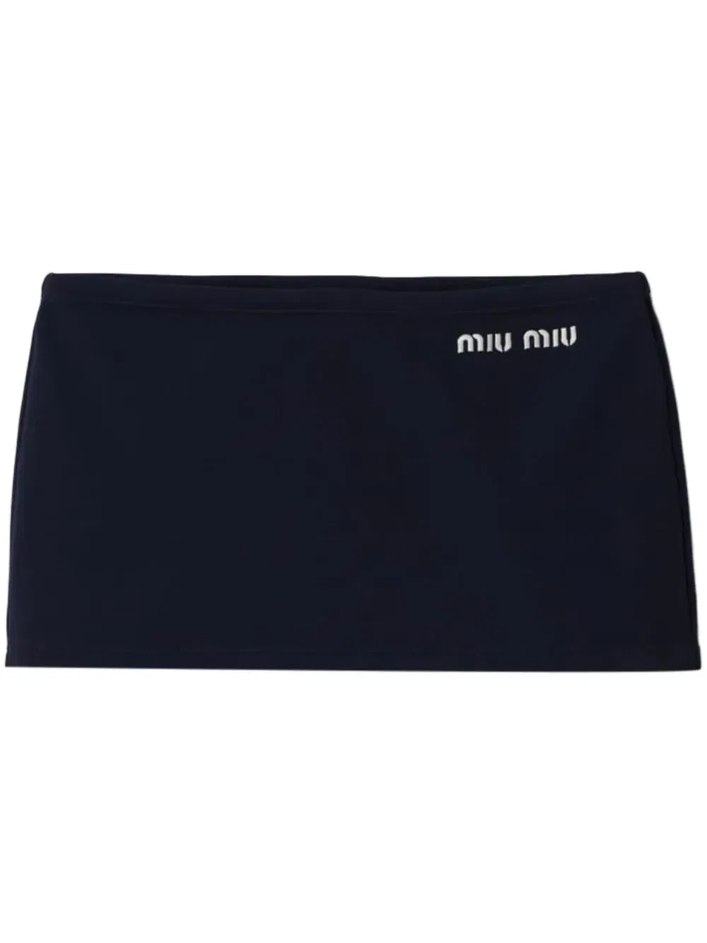 Юбка мини с вышитым логотипом Miu Miu, синий