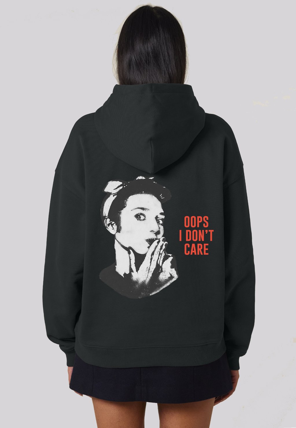 

Толстовка OOPS I DONT CARE UNISEX - Hoodie Mira Paris, металлик черный