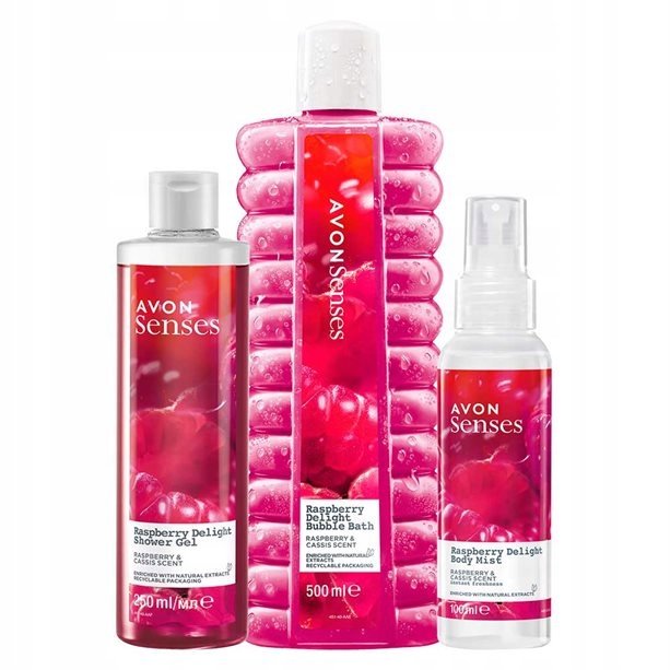 

БОЛЬШОЙ НАБОР СРЕДСТВ ПО УХОДУ ЗА ТЕЛОМ ДЛЯ ЖЕНЩИН AVON 3 В 1 МАЛИНА Inna marka