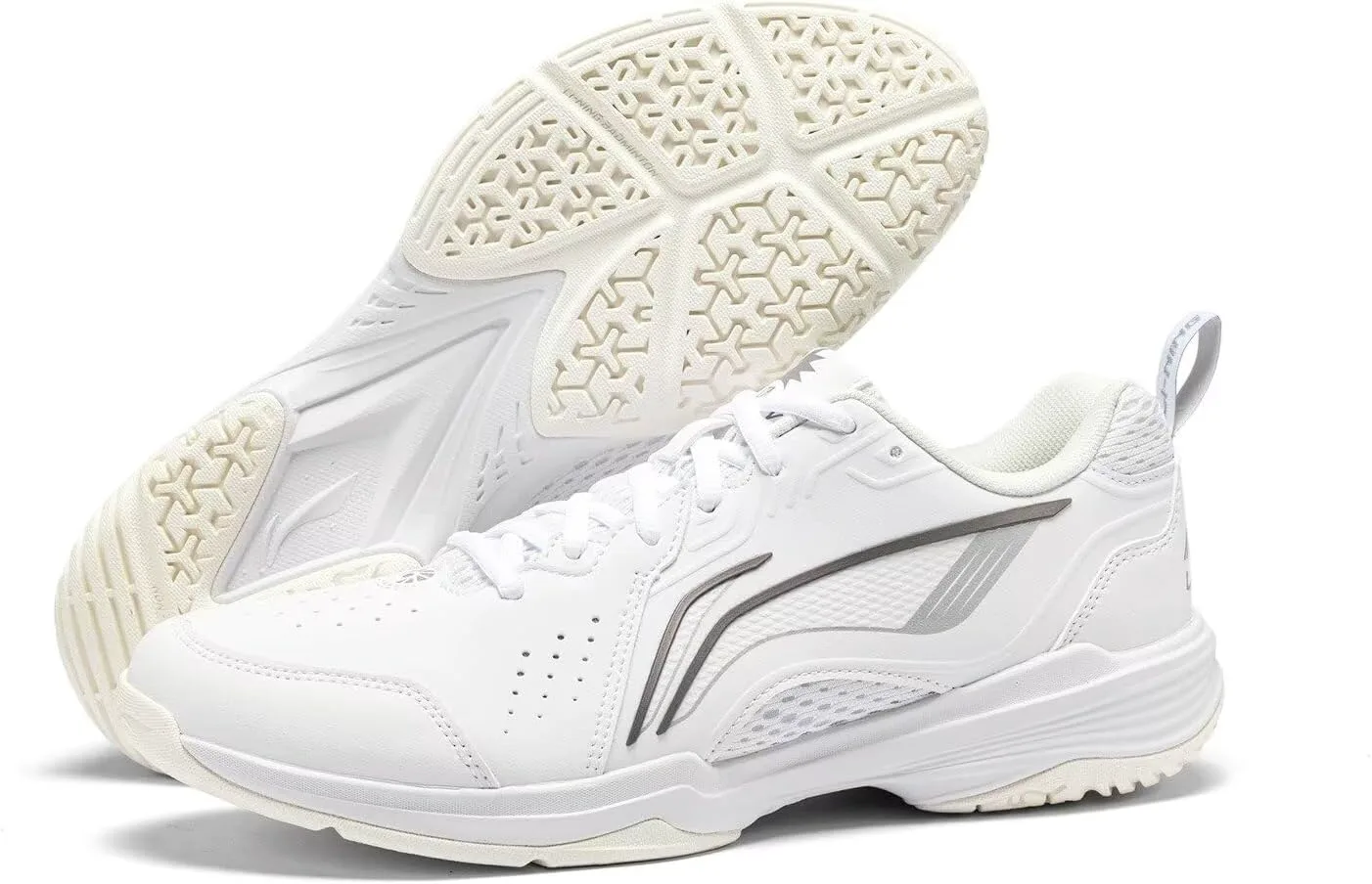 Кроссовки для бадминтона LI-NING Almighty V 2.0 универсальные, противоскользящие, легкие, с пружинящей подошвой, профессиональные тренировочные спортивные кроссовки AYTU001, белый — фото 4
