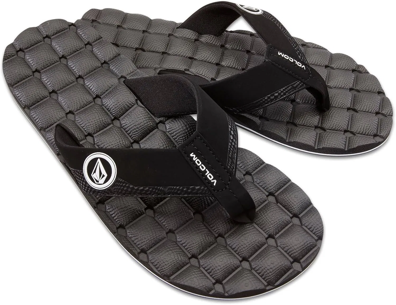 Мужские шлепанцы Volcom с откидной спинкой, 2-Black White