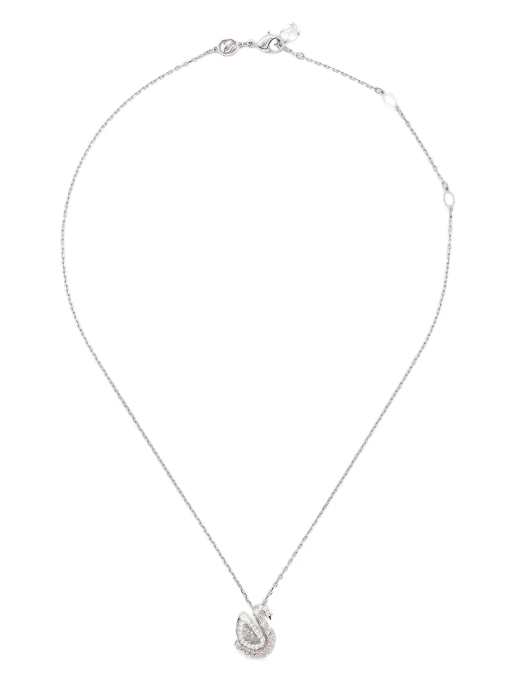 

Колье с подвеской Swan Swarovski, серебяный