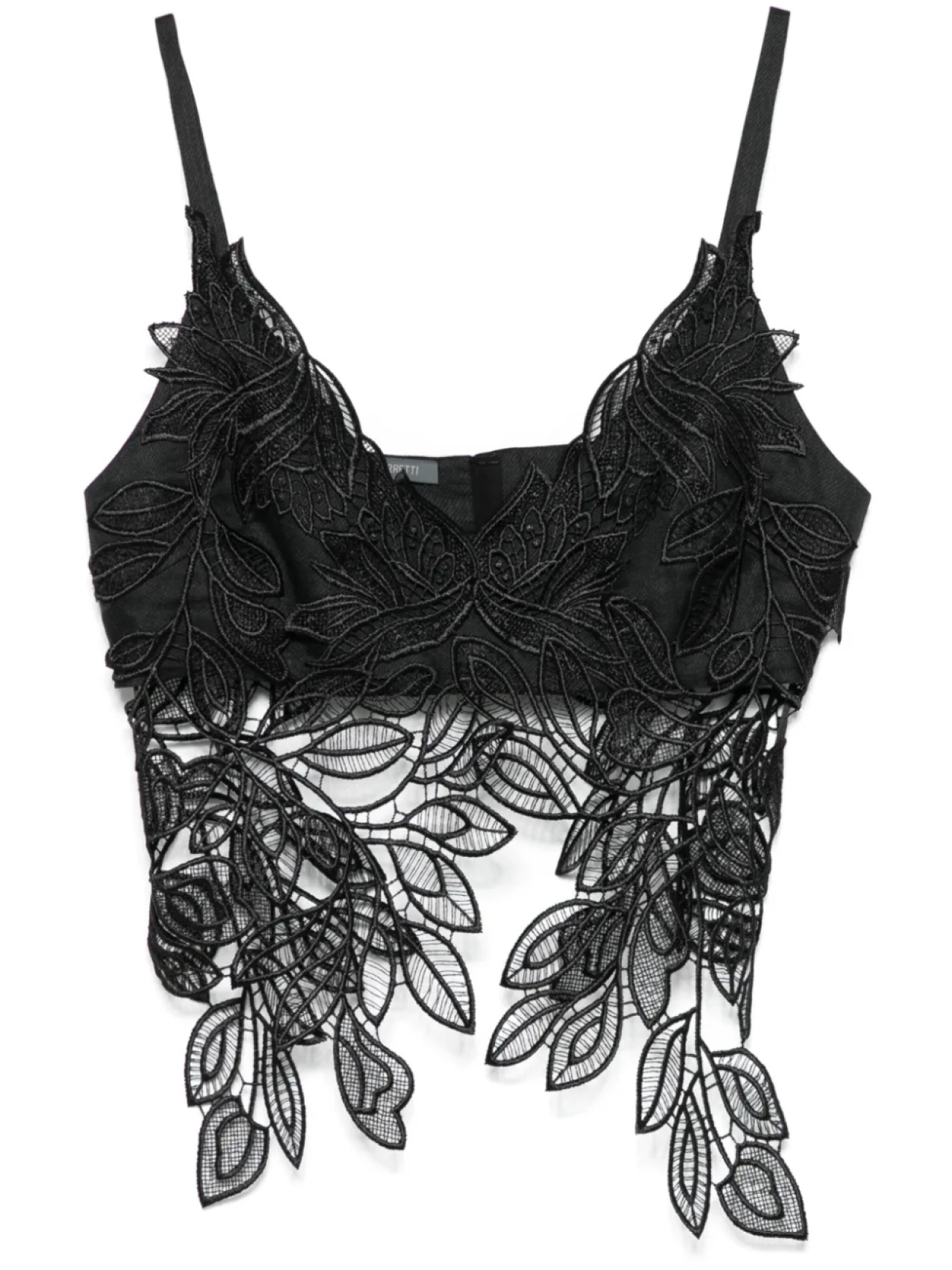 

Топ Alberta Ferretti из листьев макраме, черный