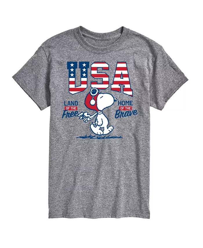 

Футболка мужская с коротким рукавом Hybrid Apparel Peanuts USA AIRWAVES, серебряный