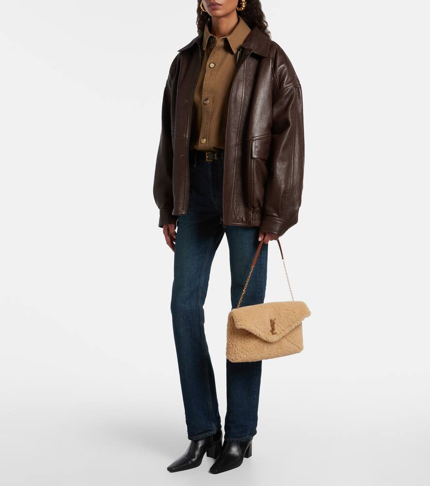 Кассандр хлопковая и льняная рубашка оверсайз Saint Laurent, Savane — фото 2
