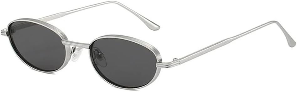 

Солнцезащитные очки UV400 с защитой от УФ-излучения, овальные, с металлическим градиентом, в стиле панк, для женщин и мужчин, для бега и занятий спортом на открытом воздухе UYPTK, Silver Gray