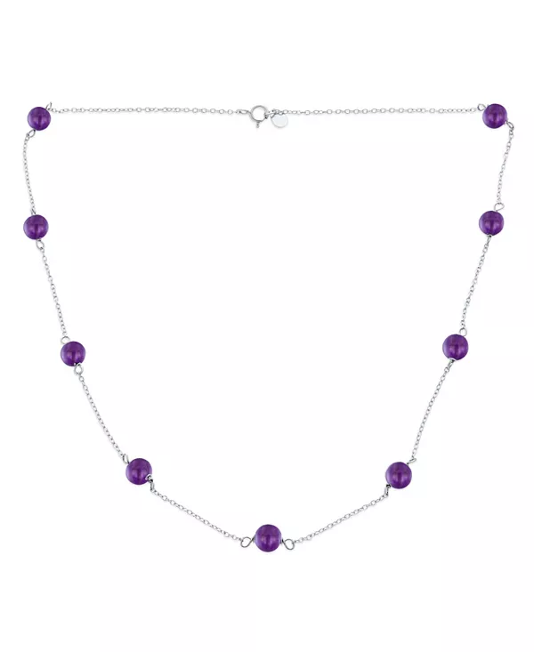 

Ожерелье из натурального камня с пресноводным культивированным жемчугом в оловянной чашке, цепочка, покрытая желтым золотом, стерлинговое серебро, 16 х 18 дюймов Bling Jewelry, purple