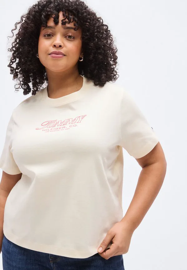 Футболка с графическим принтом в виде изогнутых линий, трикотажное полотно. Tommy Hilfiger Curve, Calico — фото 4